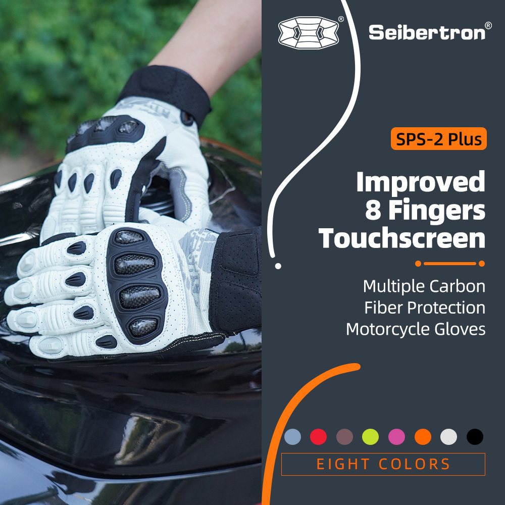Farbe: Weiß | Seibertron SPS2 Plus Sommer-Motorradhandschuhe mit Kohlefaser-Knochenschutz Bild 07