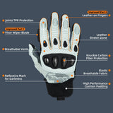 Farbe: Weiß | Seibertron SPS2 Plus Sommer-Motorradhandschuhe mit Kohlefaser-Knochenschutz Bild 08