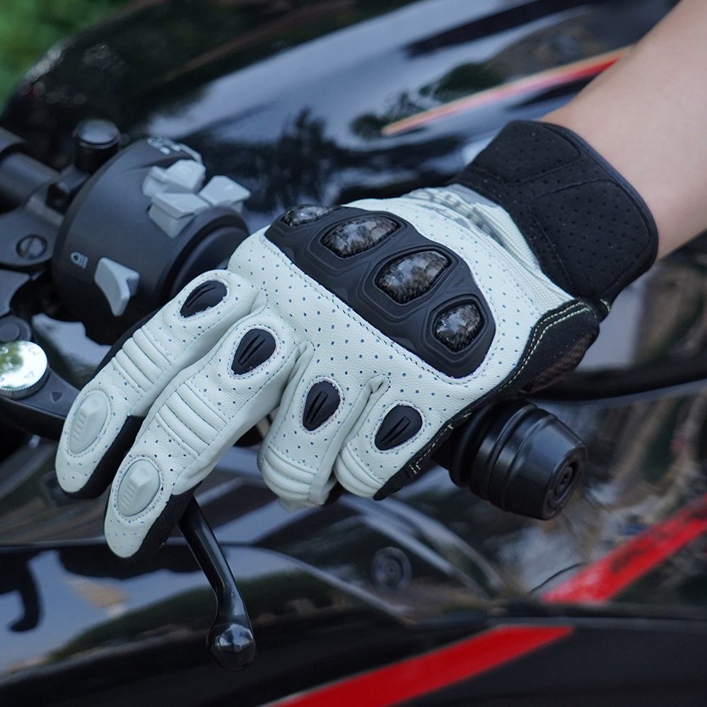 Farbe: Weiß | Seibertron SPS2 Plus Sommer-Motorradhandschuhe mit Kohlefaser-Knochenschutz Bild 11