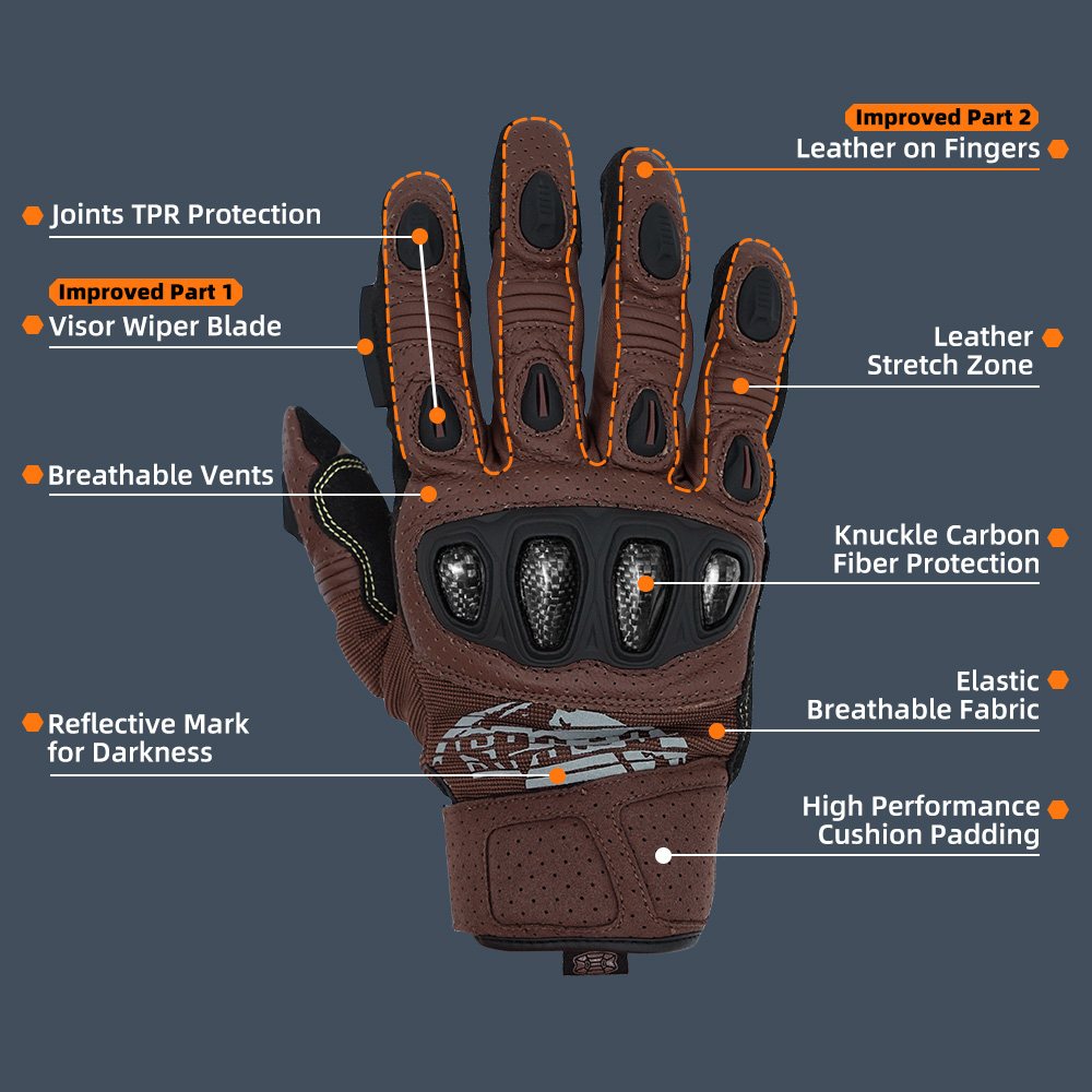 Farbe: Braun | Seibertron SPS2 Plus Sommer-Motorradhandschuhe mit Carbon-Knöchelschutz Bild 38