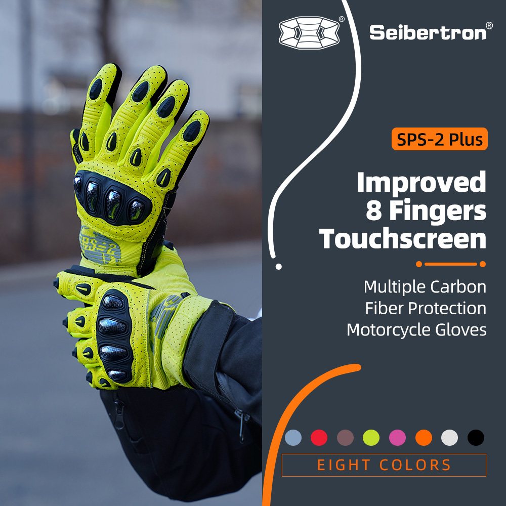 Farbe: Gelb | Seibertron SPS2 Plus Sommer-Motorradhandschuhe mit Kohlefaser-Knochenschutz Bild 43