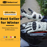 color:White | Seibertron SPS-4 Plus 3M Thinsulate winter leather motorcycle gloves image 05