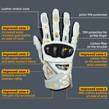 color:White | Seibertron SPS-4 Plus 3M Thinsulate winter leather motorcycle gloves image 06