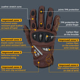 color:Brown | Seibertron SPS-4 Plus 3M Thinsulate winter leather motorcycle gloves image 10