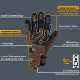 color:Brown | Seibertron SPS-4 Plus 3M Thinsulate winter leather motorcycle gloves image 11