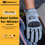 color:Gray | Seibertron SPS-4 Plus 3M Thinsulate winter leather motorcycle gloves image 13