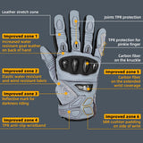 color:Gray | Seibertron SPS-4 Plus 3M Thinsulate winter leather motorcycle gloves image 14