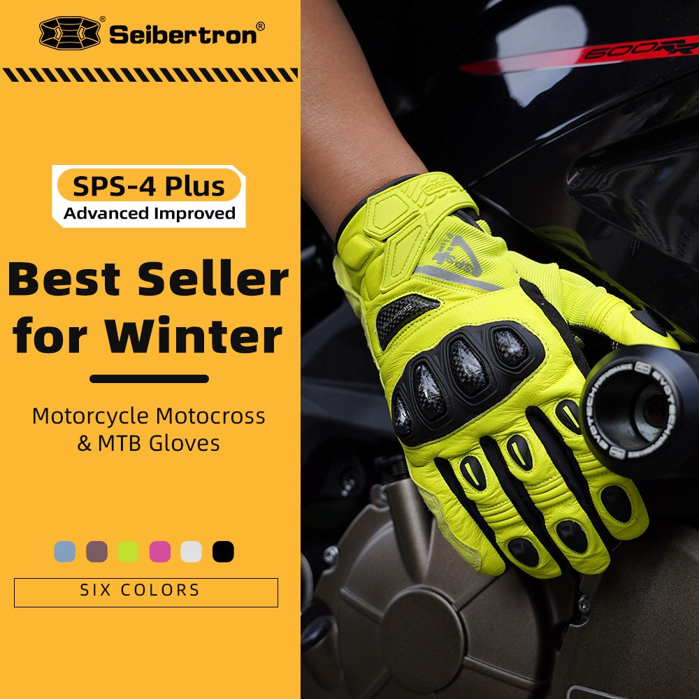Farbe: Gelb | Seibertron SPS-4 Plus 3M Thinsulate Winter-Leder-Motorradhandschuhe Bild 21