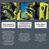 color:Yellow | Seibertron SPS-4 Plus 3M Thinsulate winter leather motorcycle gloves image 24