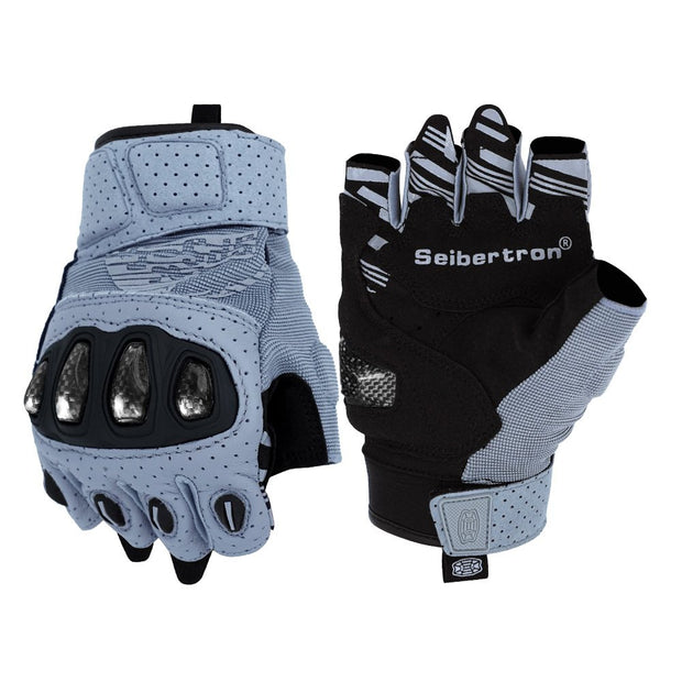Farbe: Grau | Seibertron SPS-5 Motorradhandschuhe mit halben Fingern Bild 11