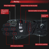 Farbe: Schwarz | Seibertron SPS-6 Leder-Rennhandschuhe mit Kohlefaser-Schutz Bild 07