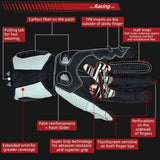 Farbe: Weiß | Seibertron SPS-6 Leder-Rennhandschuhe mit Kohlefaserschutz Bild 13