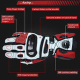 Farbe: Rot | Seibertron SPS-6 Leder-Rennhandschuhe mit Carbonfaser-Schutz Bild 17