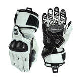 Seibertron SPS-7L Motorrad-Rennhandschuhe mit langem Stulpen in Weiß