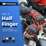 color:Red | Seibertron SPS-9 summer carbon fiber half-finger motorcycle gloves image 06