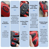color:Red | Seibertron SPS-9 summer carbon fiber half-finger motorcycle gloves image 09
