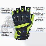 color:Yellow | Seibertron SPS-9 summer carbon fiber half-finger motorcycle gloves image 12