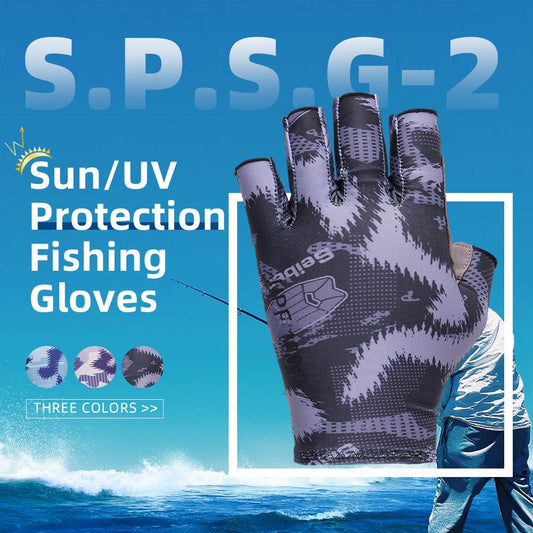 color:Black | Seibertron S.P.S.G-2 UPF100 sun protection fishing gloves image 01