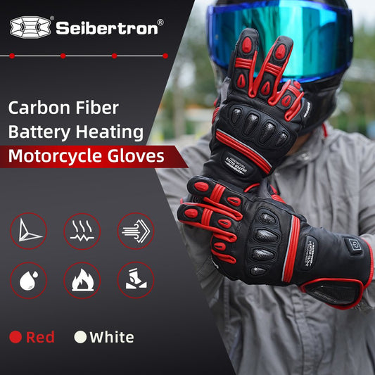 color:Red | Seibertron Rechargeable Heated Gloves waterproof windproof heated gloves for winter outdoor use image 01