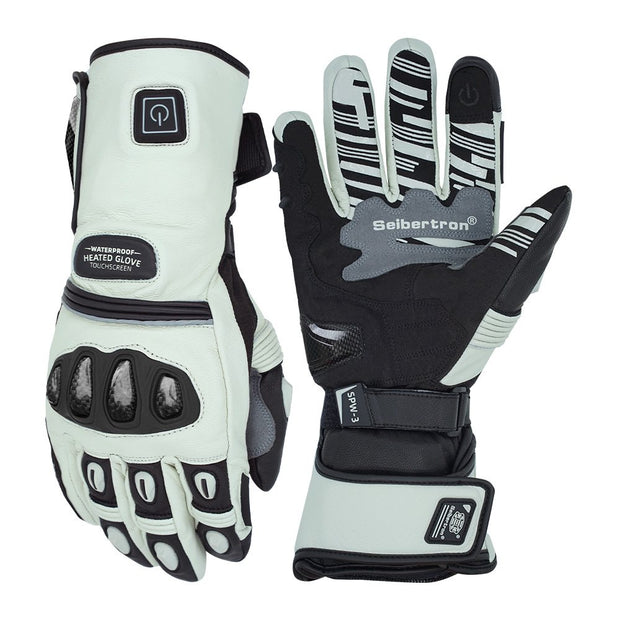 Farbe: Weiß | Seibertron Wiederaufladbare beheizte Handschuhe wasserdicht winddicht beheizte Handschuhe für den Winter Außeneinsatz Bild 11