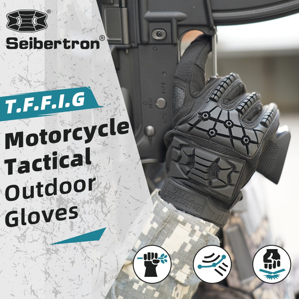 color:Black | Seibertron T.F.F.I.G 2.0 full finger tactical gloves image 03