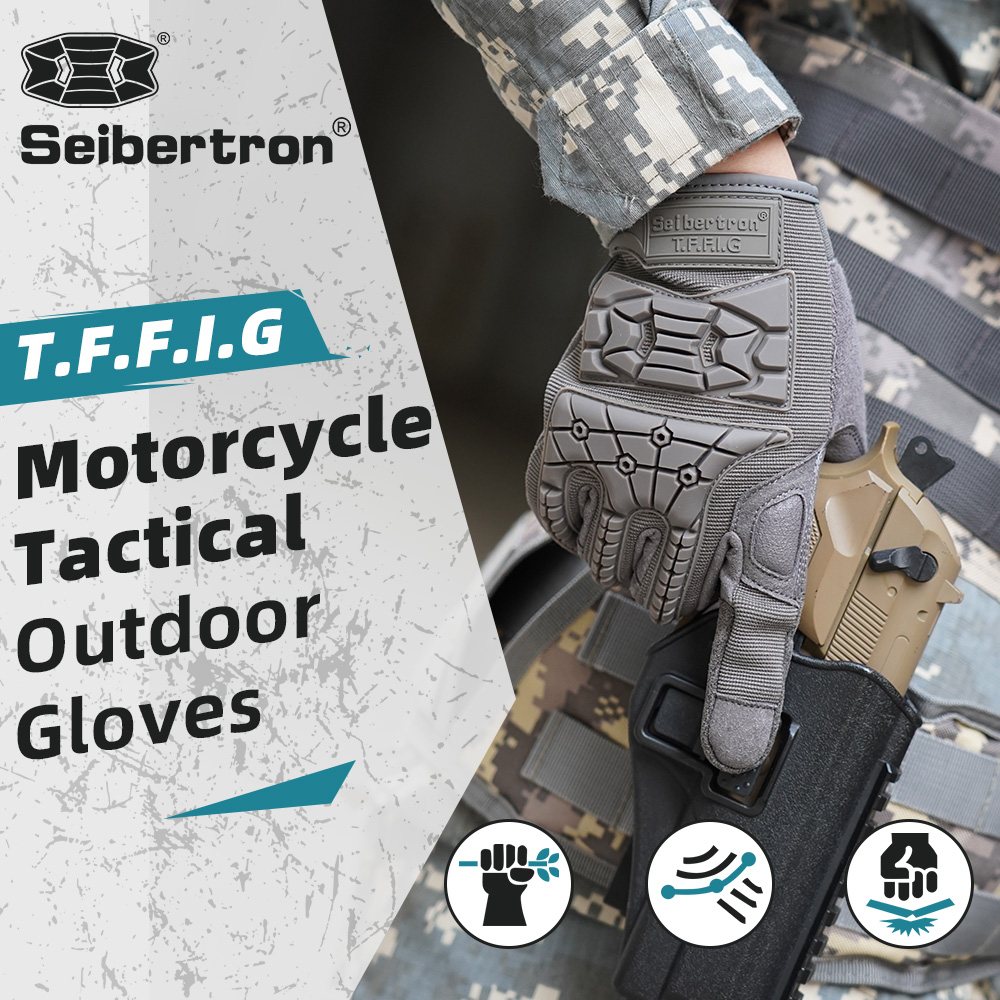 color:Grey | Seibertron T.F.F.I.G 2.0 full finger tactical gloves image 07