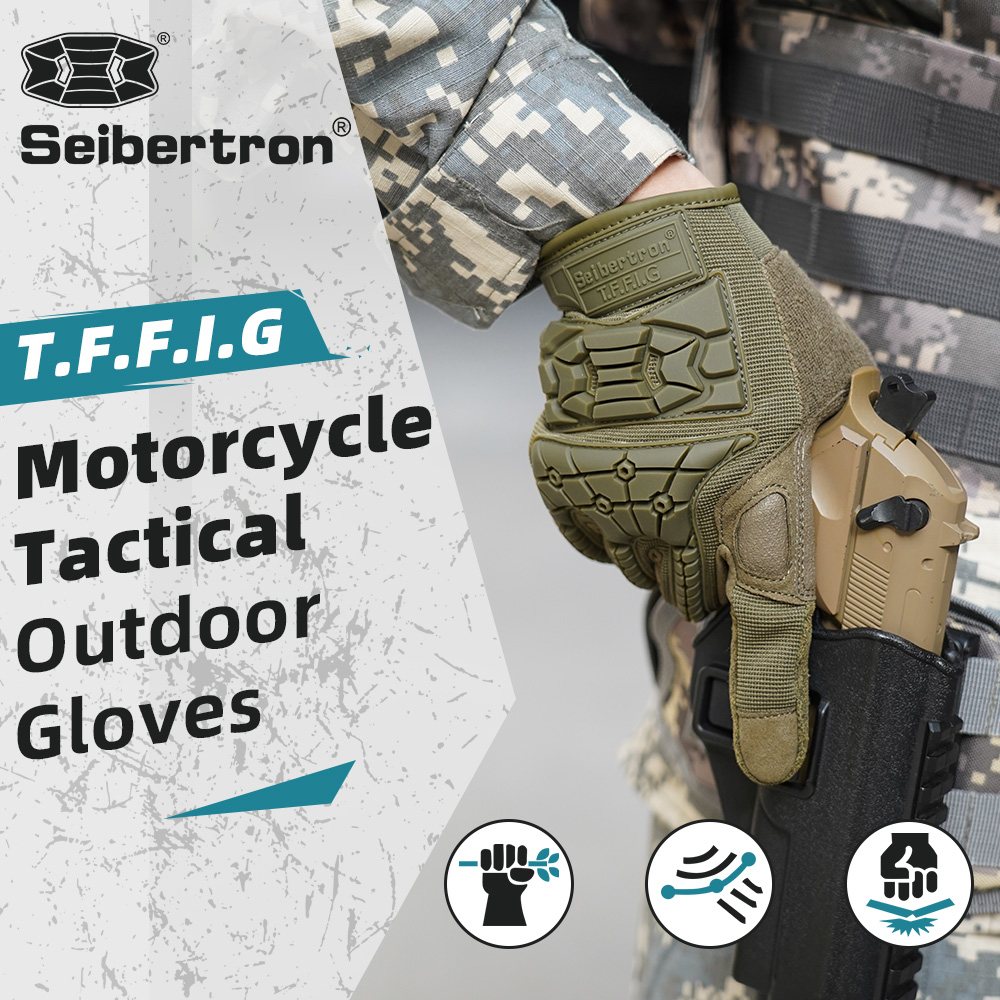 color:Army Green | Seibertron T.F.F.I.G 2.0 full finger tactical gloves image 11