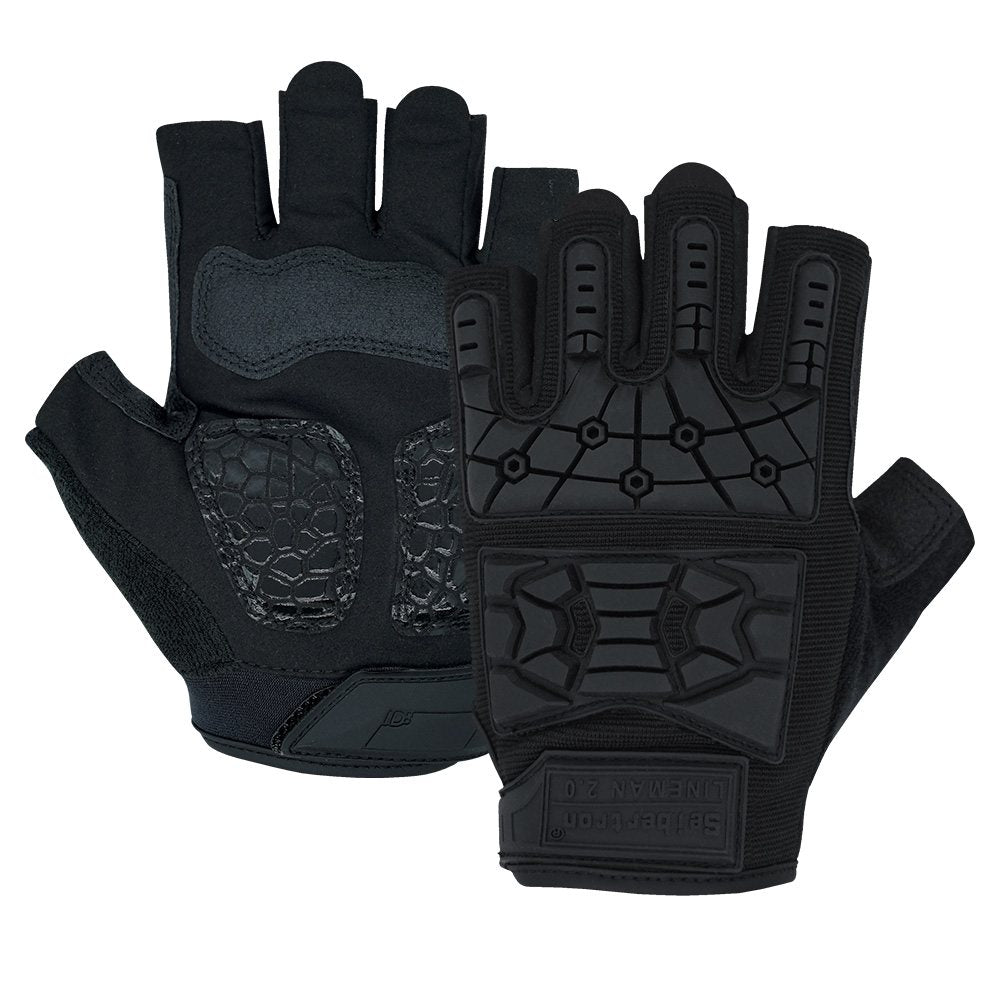 Farbe: Schwarz | Seibertron T.H.F.I.G 2.0 taktische Handschuhe mit halben Fingern Bild 01