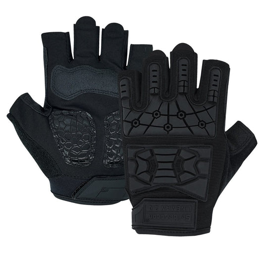 color:Black | Seibertron T.H.F.I.G 2.0 half finger tactical gloves image 01