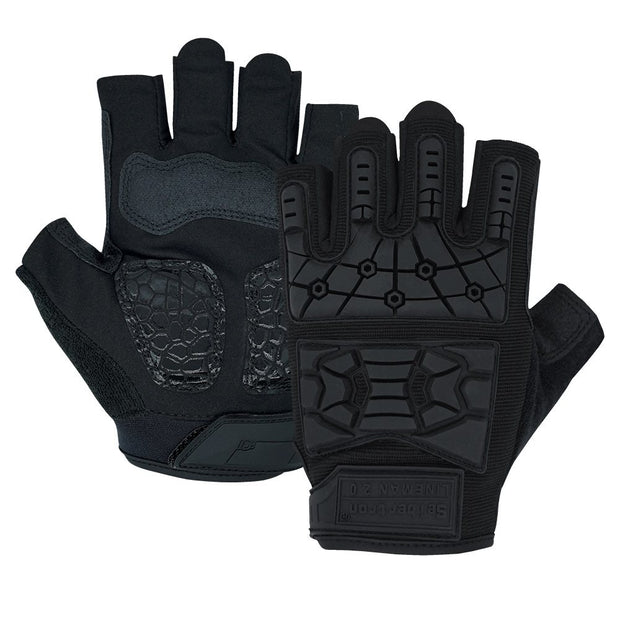 Farbe: Schwarz | Seibertron T.H.F.I.G 2.0 taktische Handschuhe mit halben Fingern Bild 01