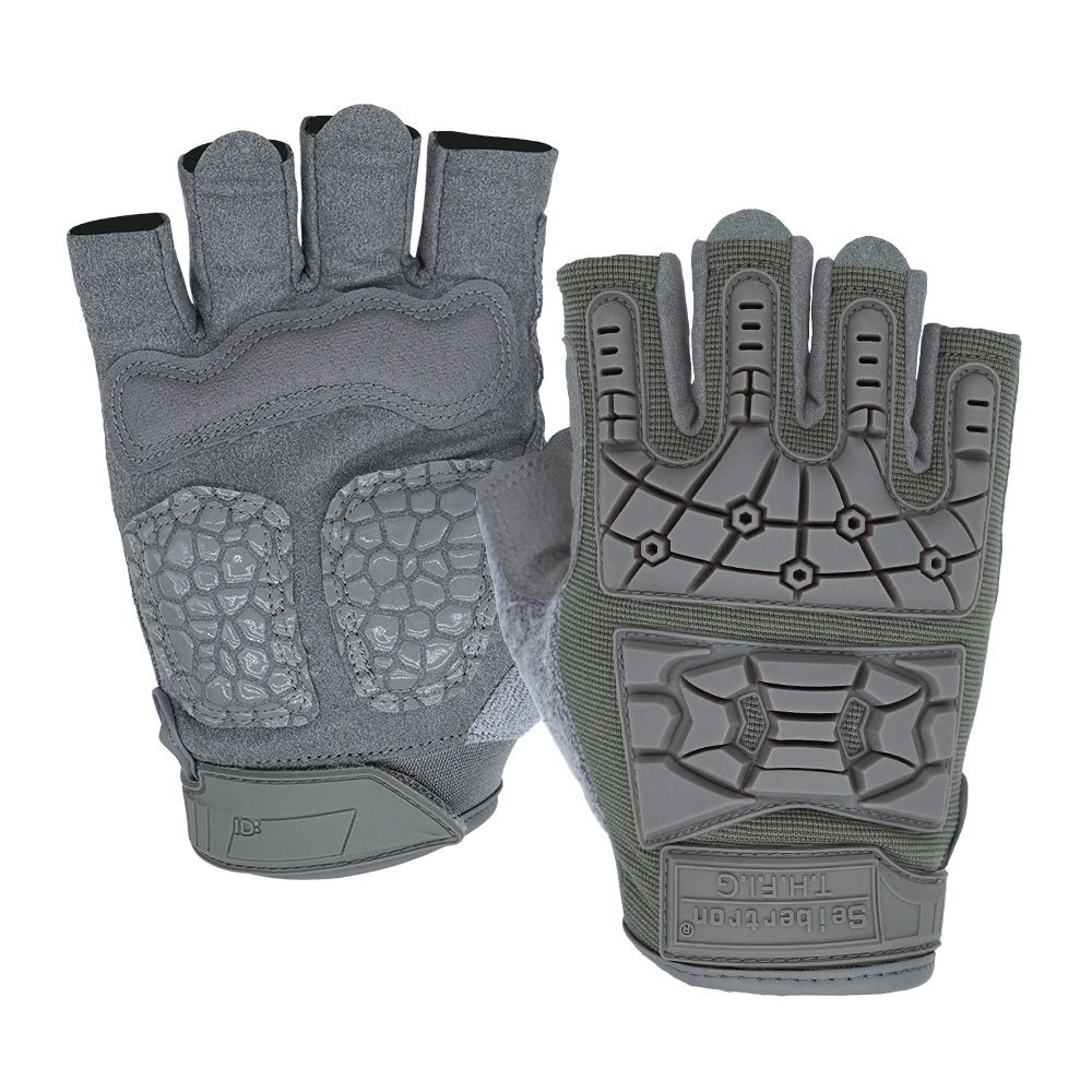 Farbe: Grau | Seibertron T.H.F.I.G 2.0 taktische Handschuhe mit halben Fingern Bild 06