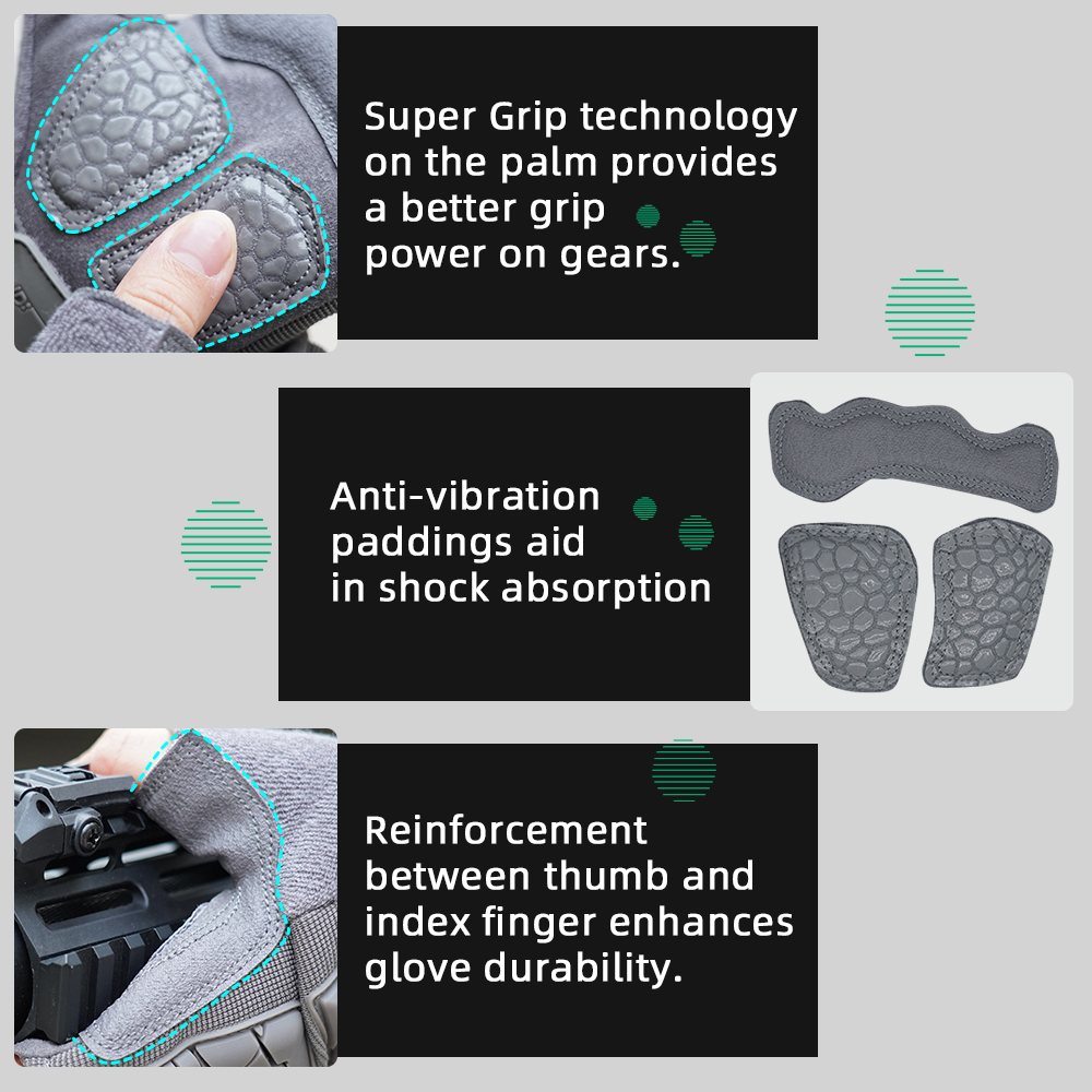 Farbe:Grau | Seibertron T.T.F.I.G 2.0 taktische Handschuhe mit drei fingerlosen Fingern Bild 08
