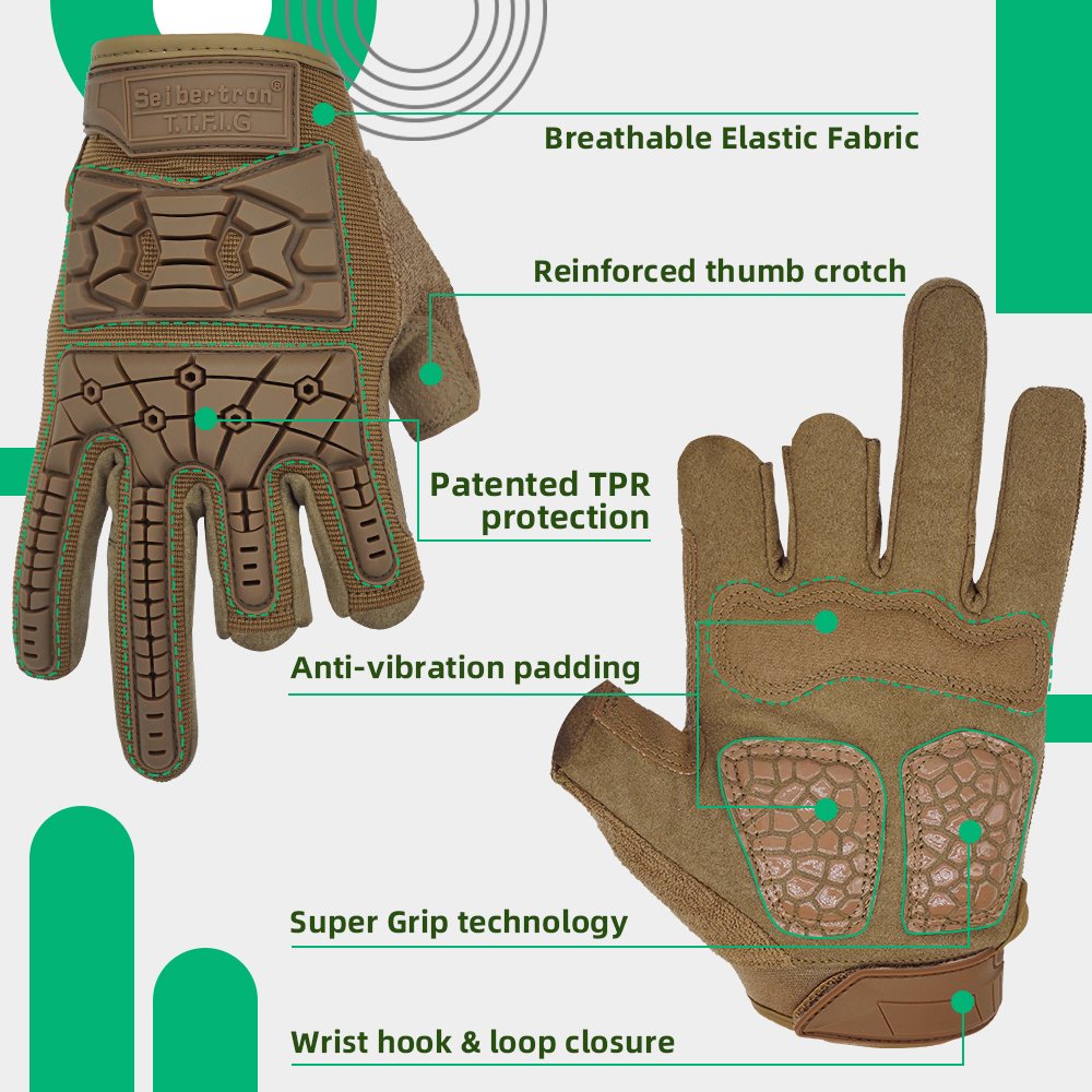 Farbe: Coyote | Seibertron T.T.F.I.G 2.0 taktische Handschuhe mit drei fingerlosen Bild 15