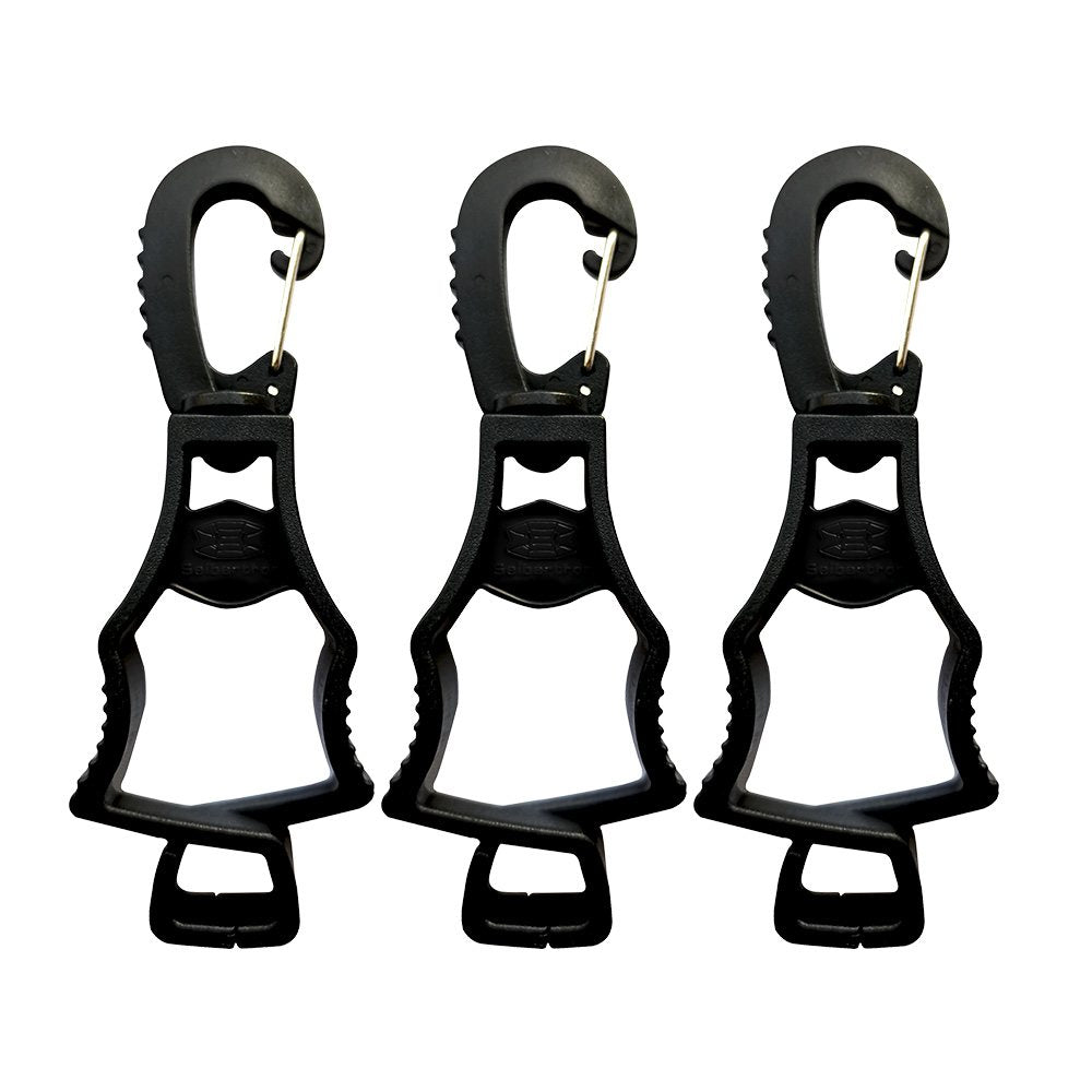 style:Schwarz 2 Stück | style:Schwarz 3 Stück | color:Schwarz | Seibertron Arbeitshandschuh-Clips schwarz Originalbild auf weißem Hintergrund