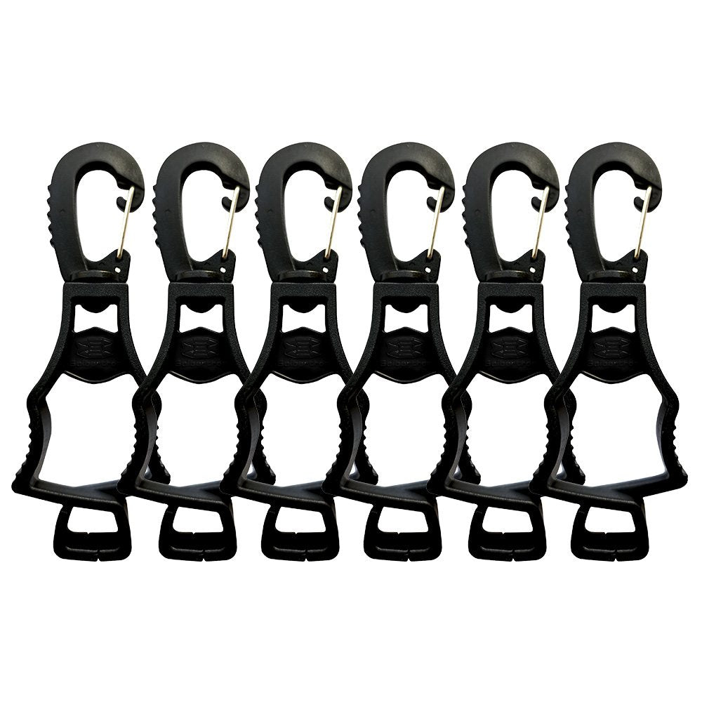 Stil: Schwarz 4 Stück | Farbe: Schwarz | Seibertron Arbeitshandschuh-Clips, schwarz, Original, weißer Hintergrund, Bild