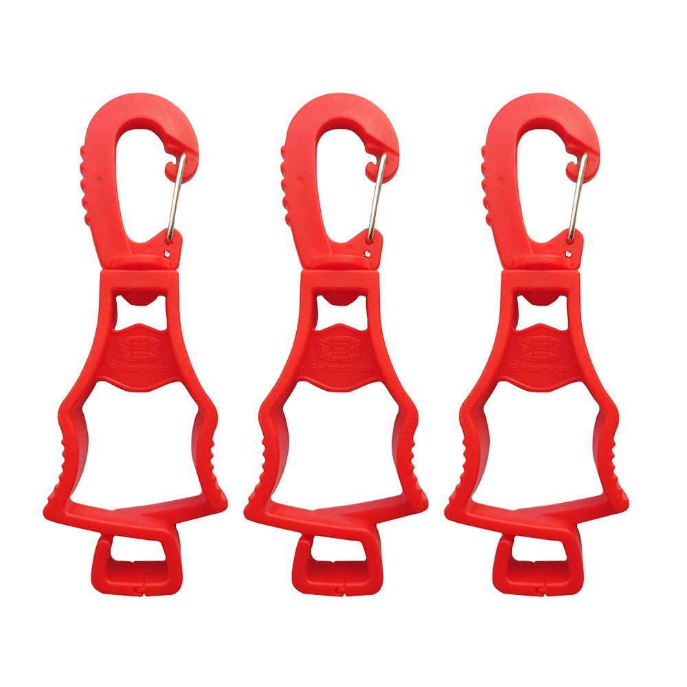 Stil: Rot 2 Stück | Stil: Rot 3 Stück | Farbe: Rot | Seibertron Arbeitshandschuh-Clips, rot, Originalbild auf weißem Hintergrund