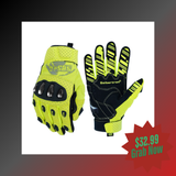 yellow leather motorcycle gloves