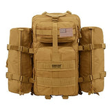 Lightweight backpack made with water-repellent materials for outdoor use.